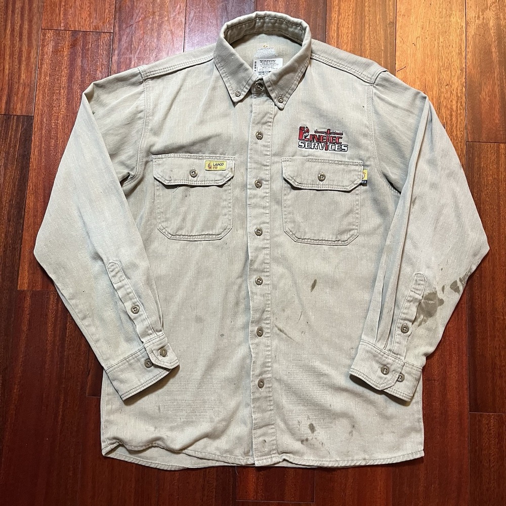 LAPCO FR Shirt Mens SM-REG Tan Moisture Management Mechanic Workwear Flame READ
